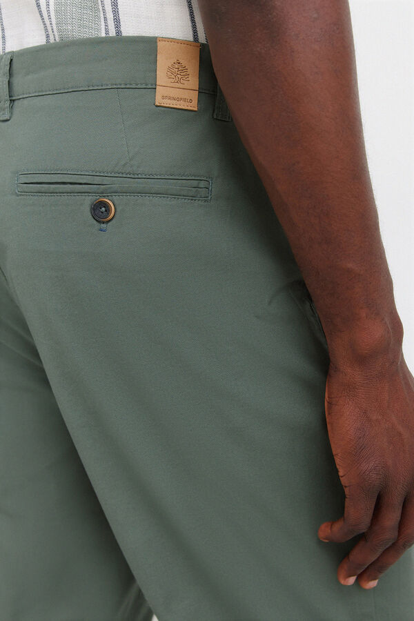 Springfield Cal&ccedil;as chino leves e confort&aacute;veis slim fit verde