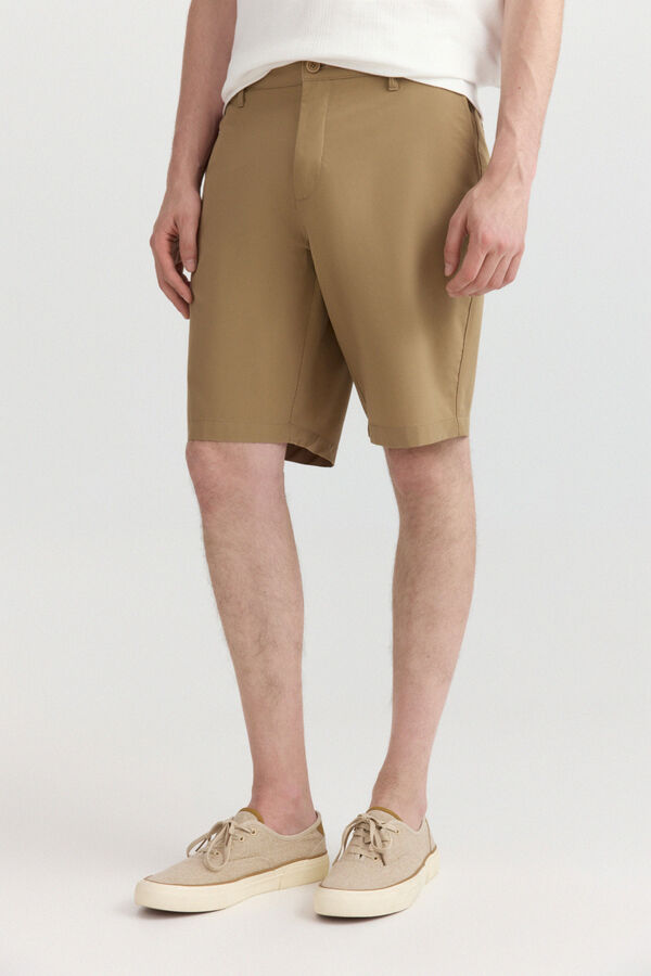 Springfield Bermuda t&eacute;cnica wide & relaxed fit camel