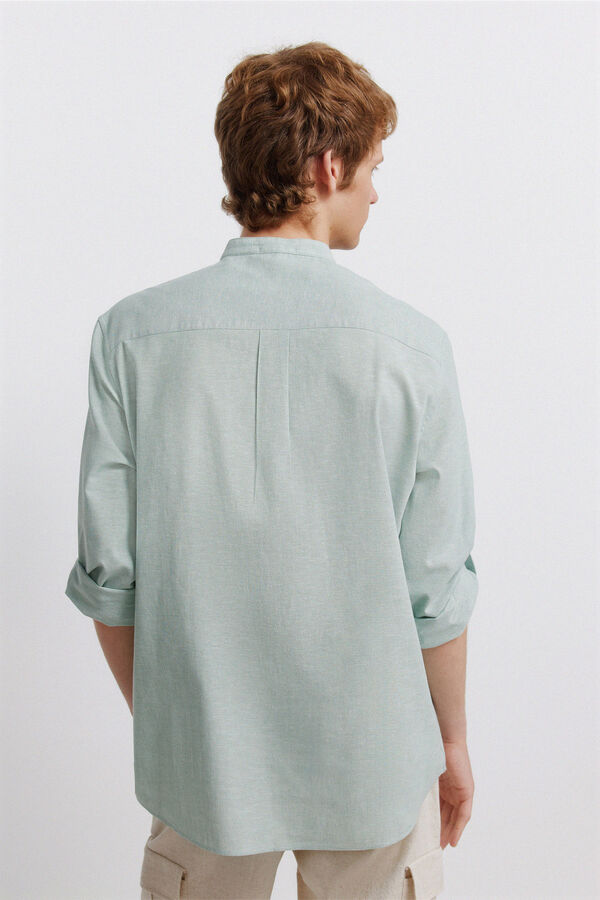 Springfield Camisa gola mao em linho verde