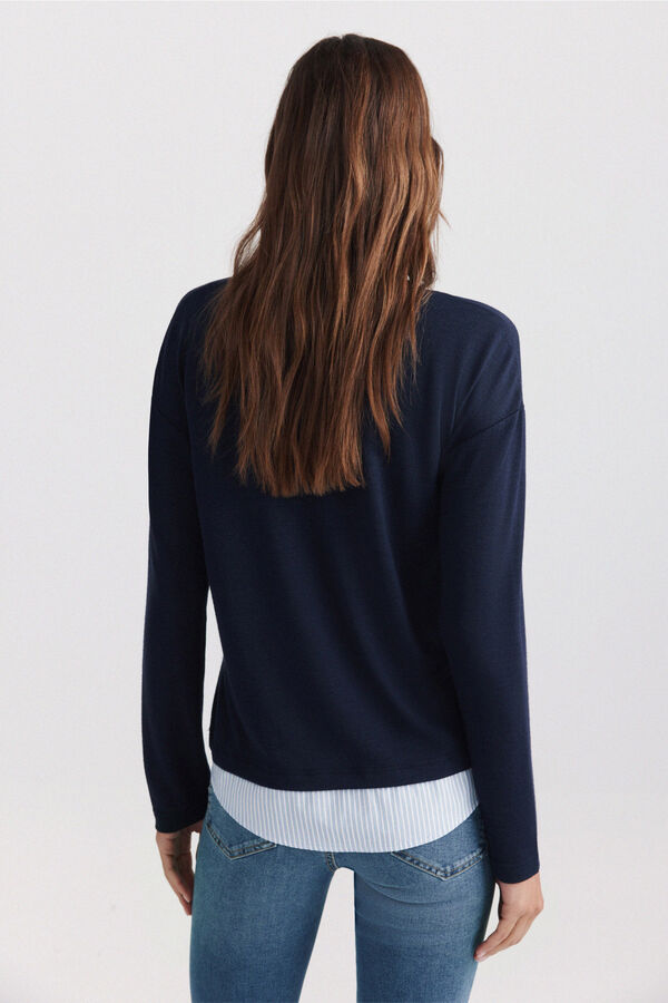 Springfield T-shirt bimaterial Inglaterra azul