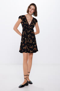 Springfield Short Printed Dress with Buttons black