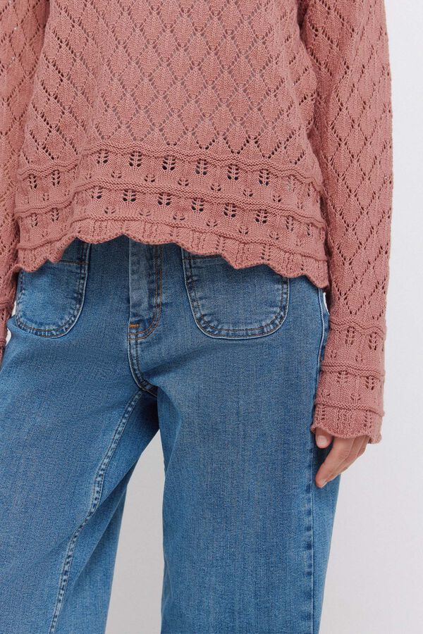 Springfield Camisola malha pointelle rosa