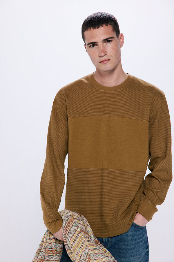 Springfield Cut long sleeve t-shirt beige