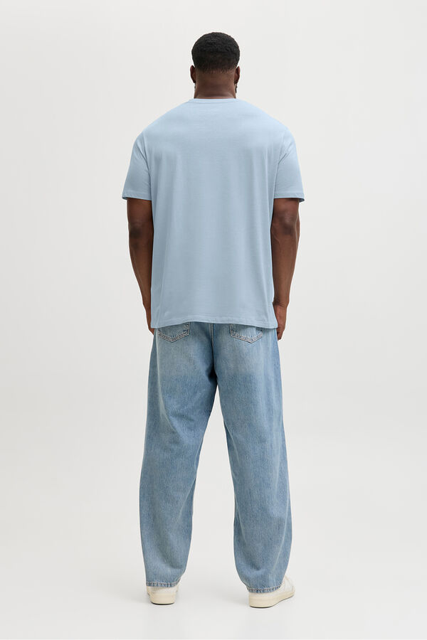 Jack & Jones PLUS T-shirt logo quadrado azul