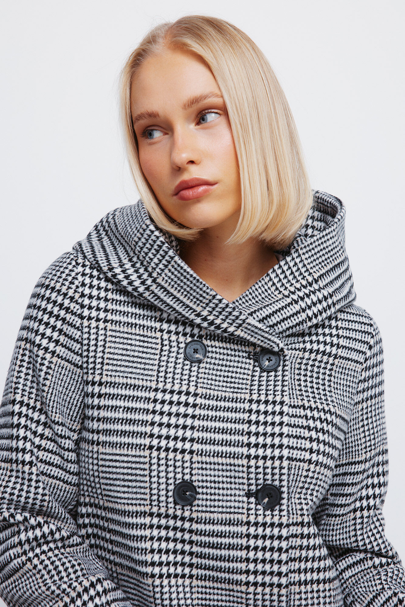 Springfield Casaco Sobretudo com bot&otilde;es e capuz