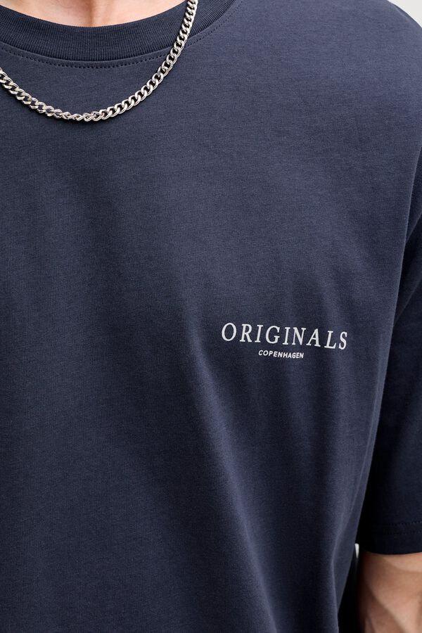 Jack & Jones T-shirt regular com estampado nas costas cinzento