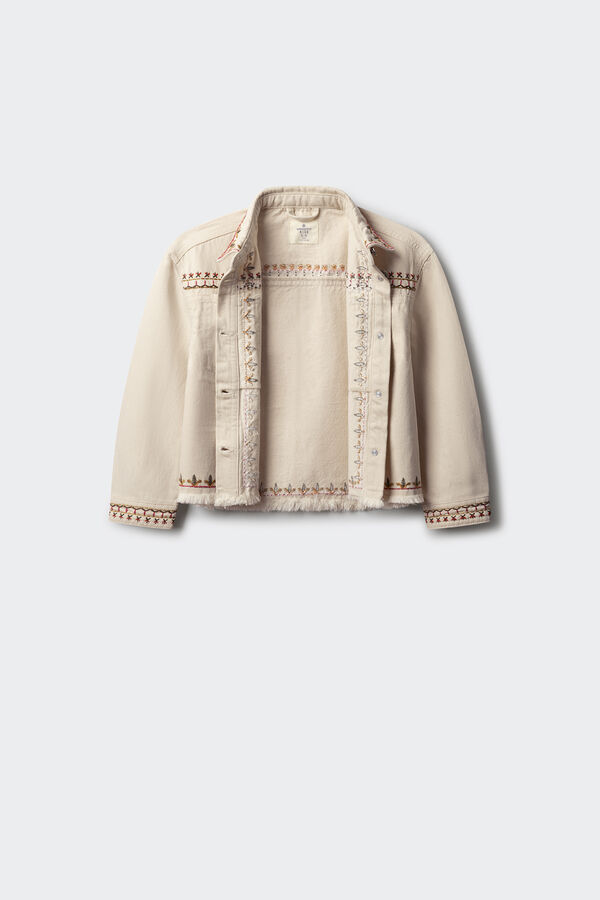 Springfield Kids Jaqueta bordada de menina branco