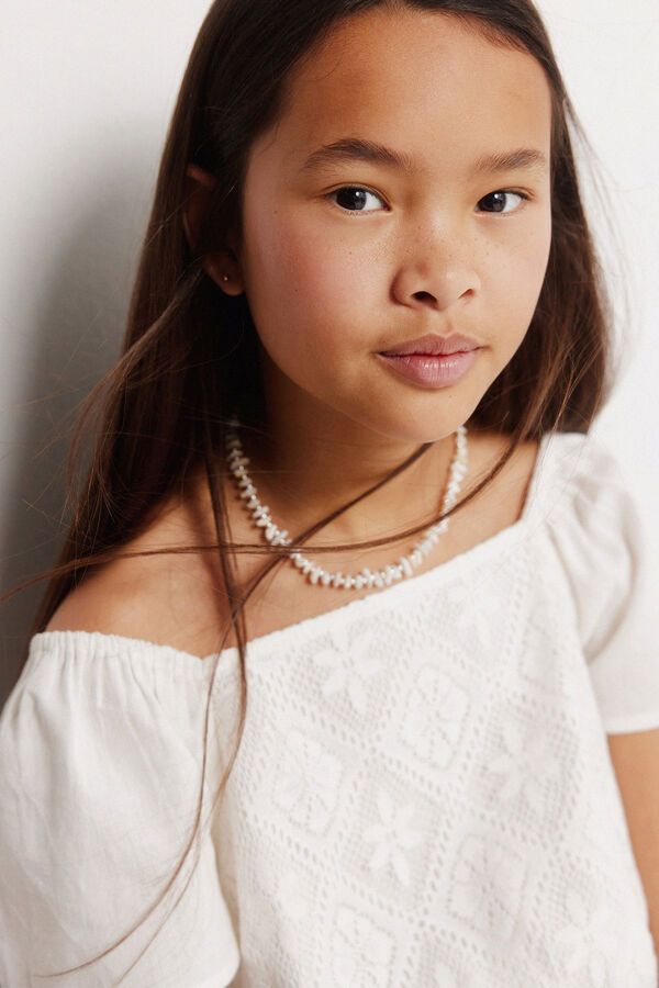 Springfield Kids Peto bordado suizo ni&ntilde;a marfil