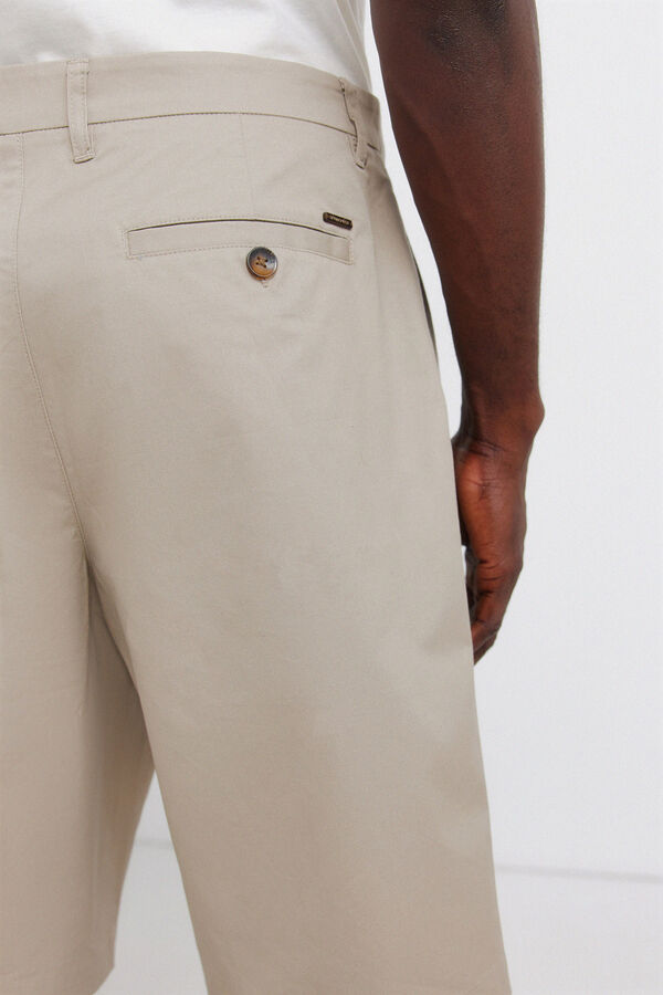 Springfield Bermudas de algod&atilde;o relaxed fit bege