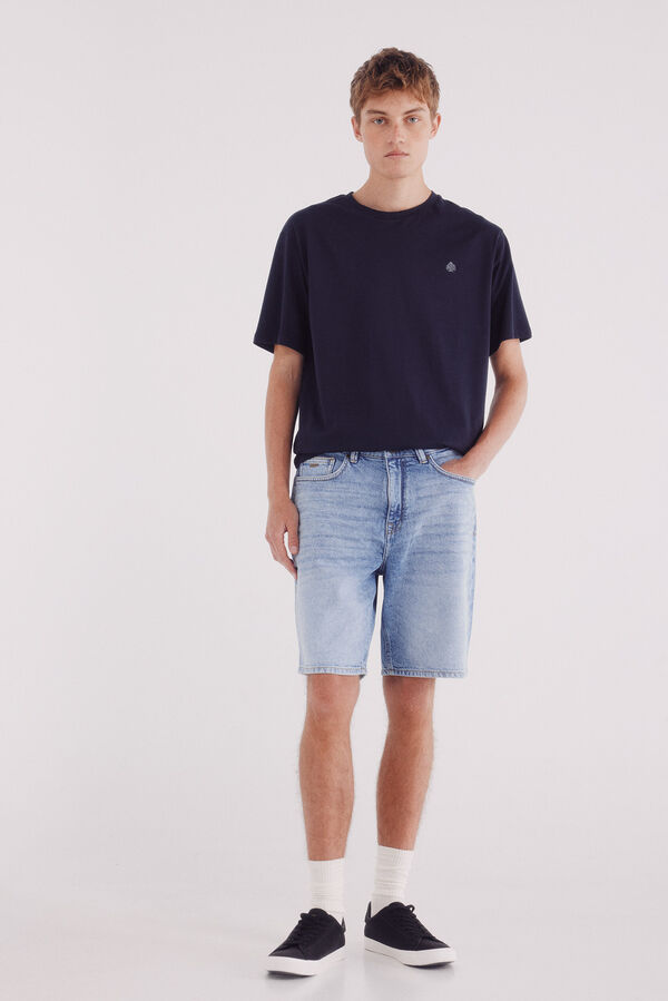 Springfield Camiseta básica com gola redonda azul