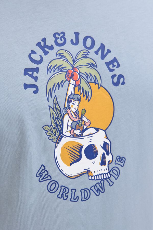 Jack & Jones PLUS T-shirt de manga curta estampada azul