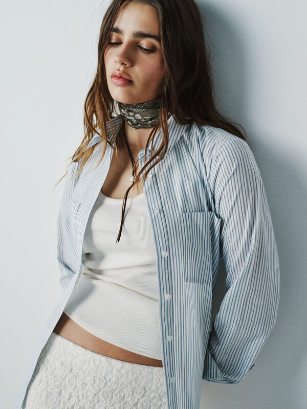 High Spirits Blusa rosa blush azul