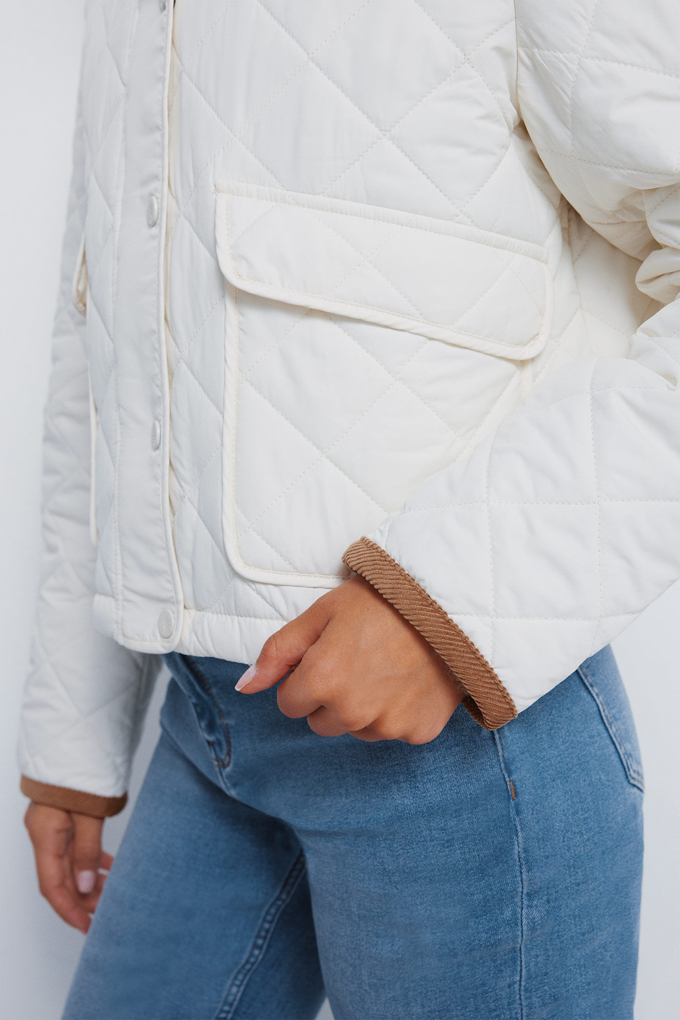 Springfield Chaqueta corta acolchada cuello pana