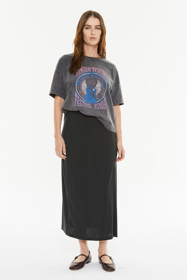 Systemaction T-shirt posicional de guitarra cinzento
