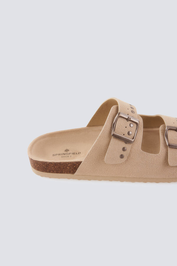 Springfield Sand&aacute;lias fivela tachas bege