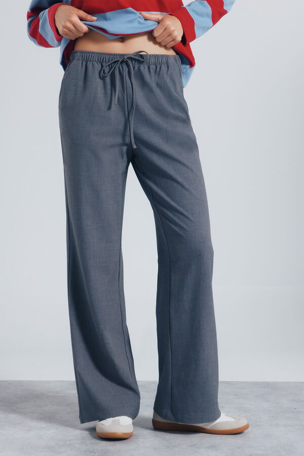 Springfield Calça jogger larga cinzento