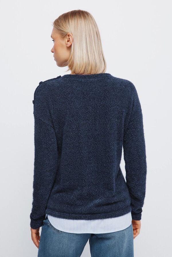 Springfield T-shirt combinada chenille azul