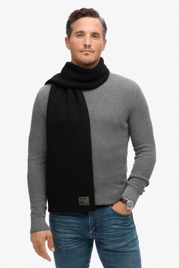 Superdry cachecol canelado preto