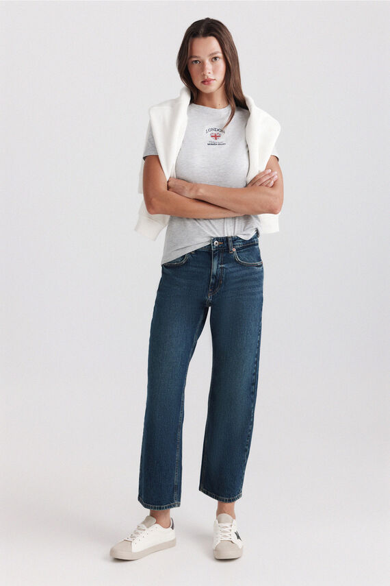 Jeans Straight cropped