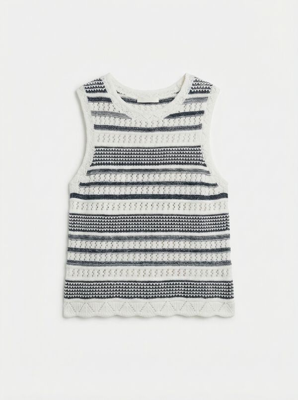 Springfield Top de malha &agrave;s riscas bege