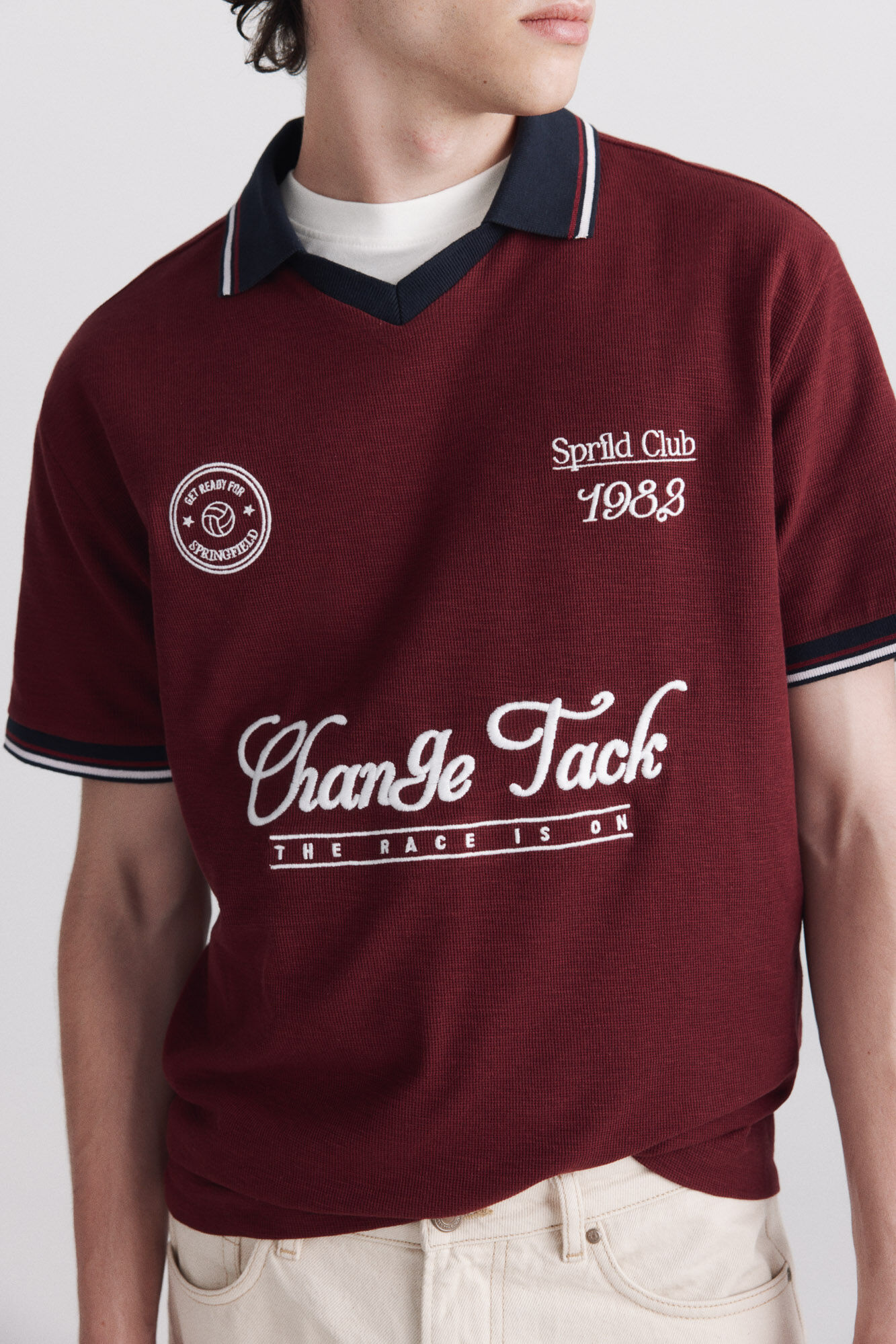 Springfield Polo desportivo de contraste regular fit