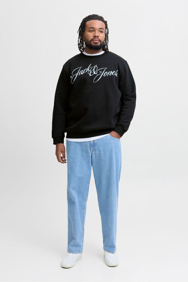 Jack & Jones PLUS Sweatshirt com logo frontal preto