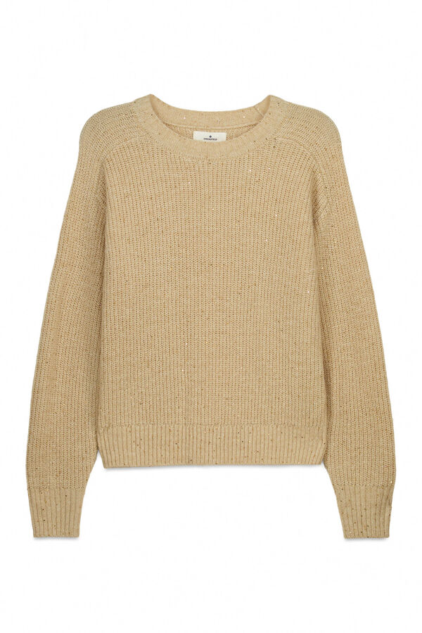 Springfield Camisola com lantejoulas castanho