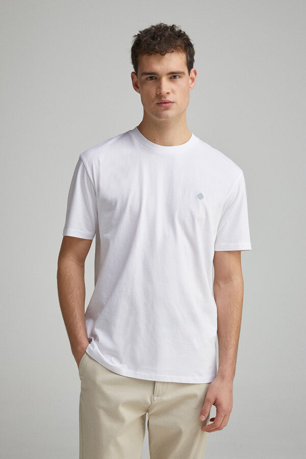 Springfield Camiseta básica com gola redonda branco
