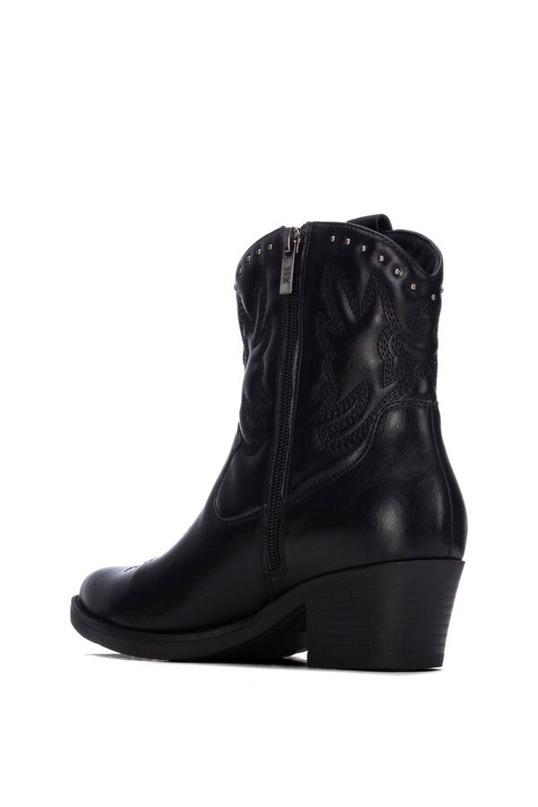 XTI Botim cowboy salto baixo preto