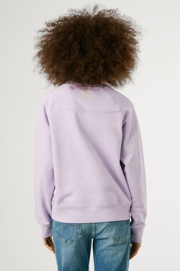Pepe Jeans  Sweatshirt de manga comprida com logo bordado na frente rosa