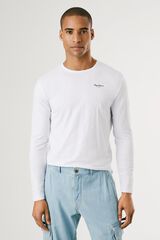 Pepe Jeans Camiseta Slim Fit Manga Longa branco
