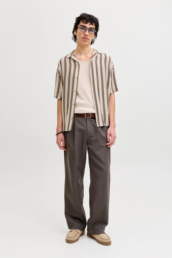 Jack & Jones Camisa relaxed em viscose &agrave;s riscas cinzento