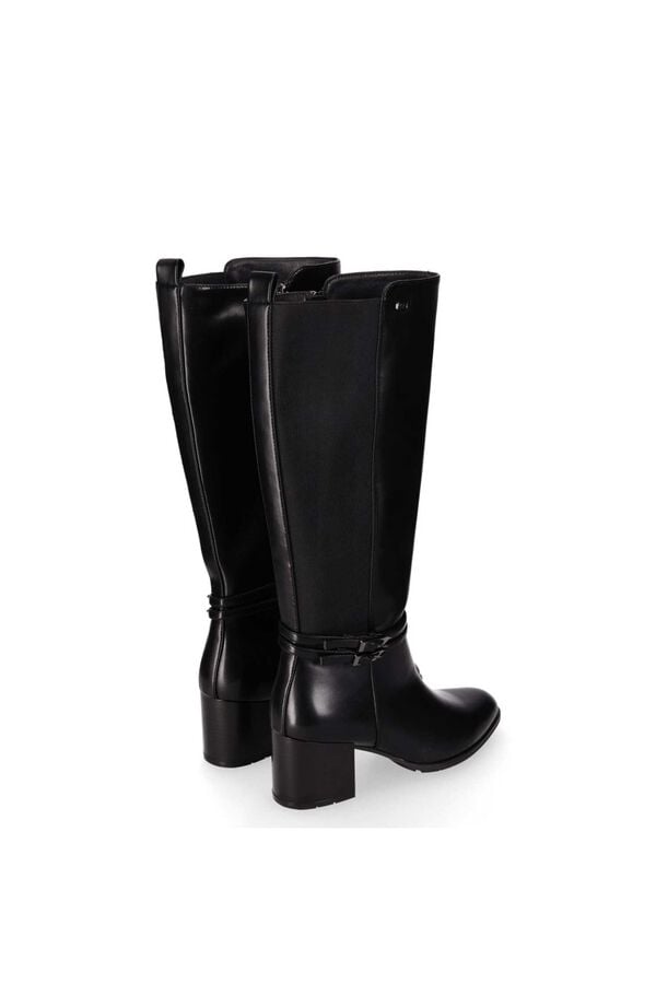Chika 10 Botas de cano alto com painel el&aacute;stico atr&aacute;s preto