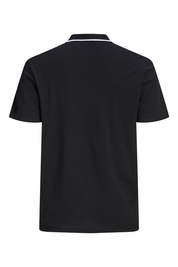 Jack & Jones PLUS Polo piqu&eacute; em algod&atilde;o preto