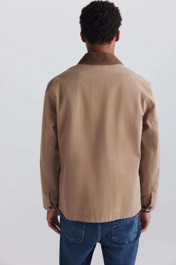 Springfield Sobrecamisa de algod&atilde;o camel