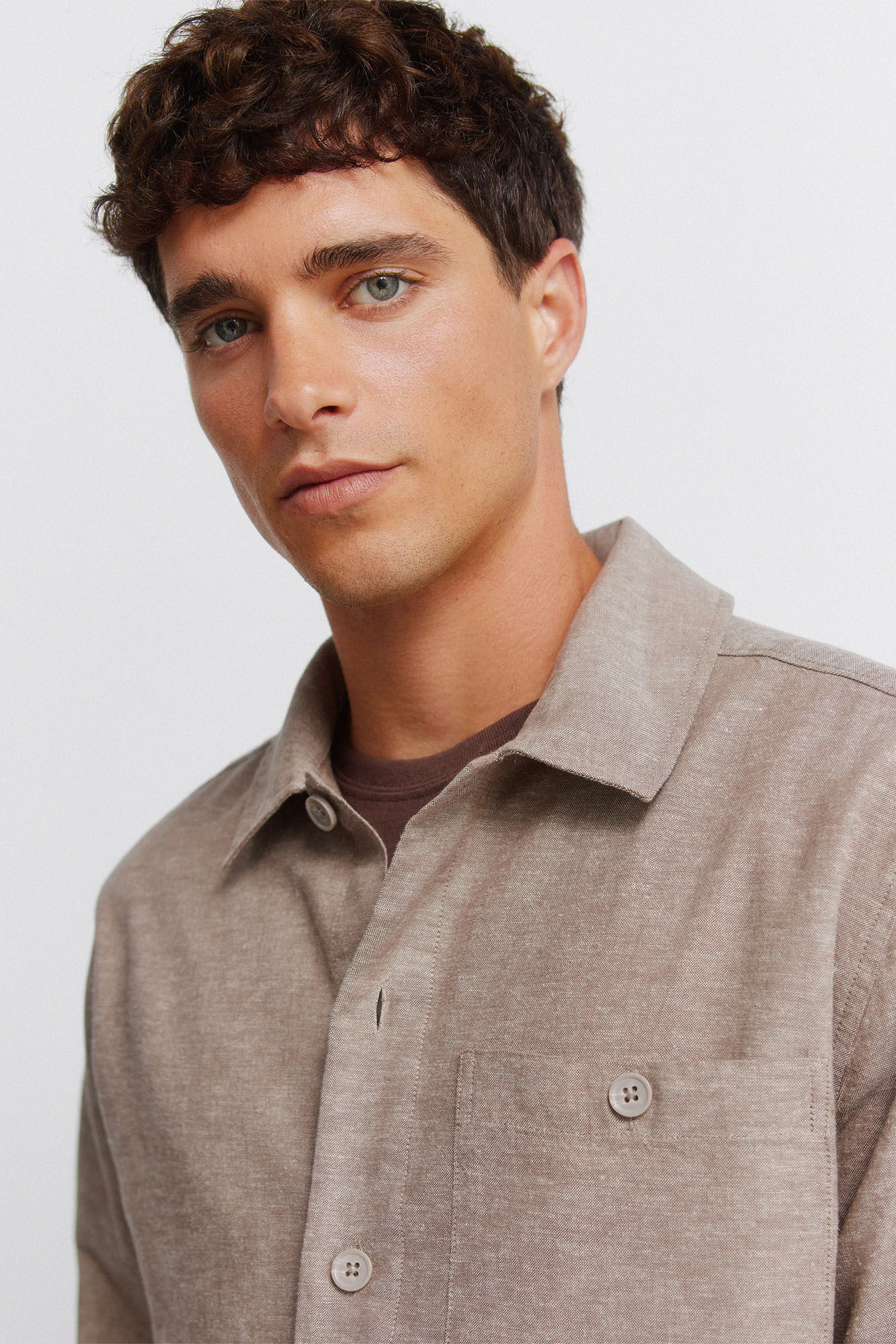 Springfield Sobrecamisa de linho com bolso