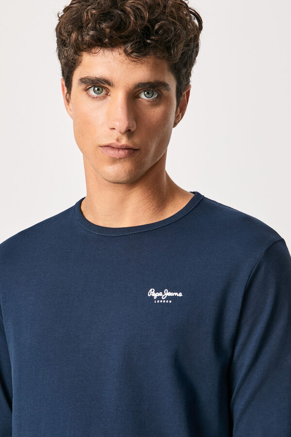 Springfield Camiseta con 2 logos estampados, navy