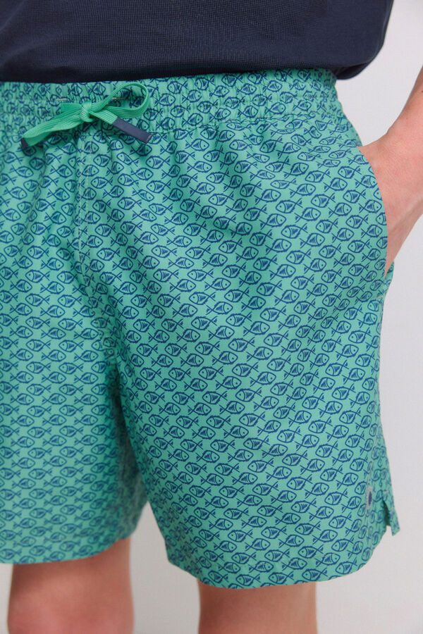 Springfield Printed fish swimwear green