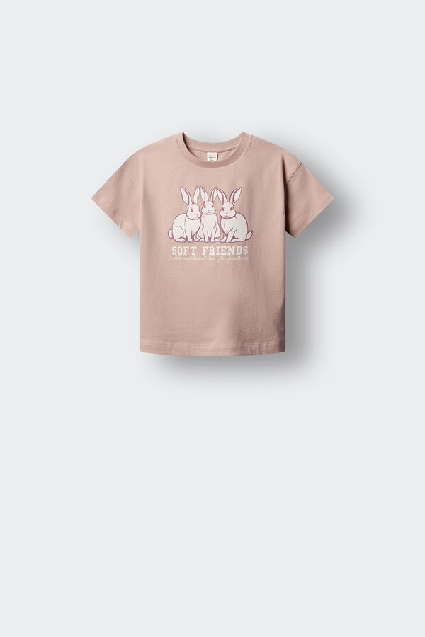 Springfield Kids T-shirt de manga curta coelhos menina rosa