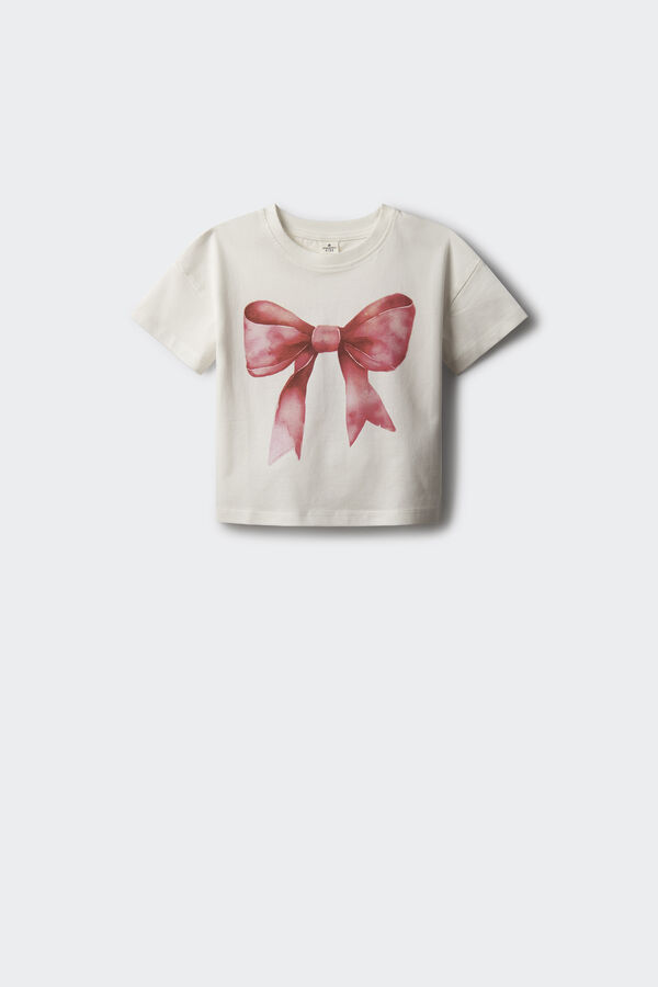 Springfield Kids T-shirt com laço de menina branco