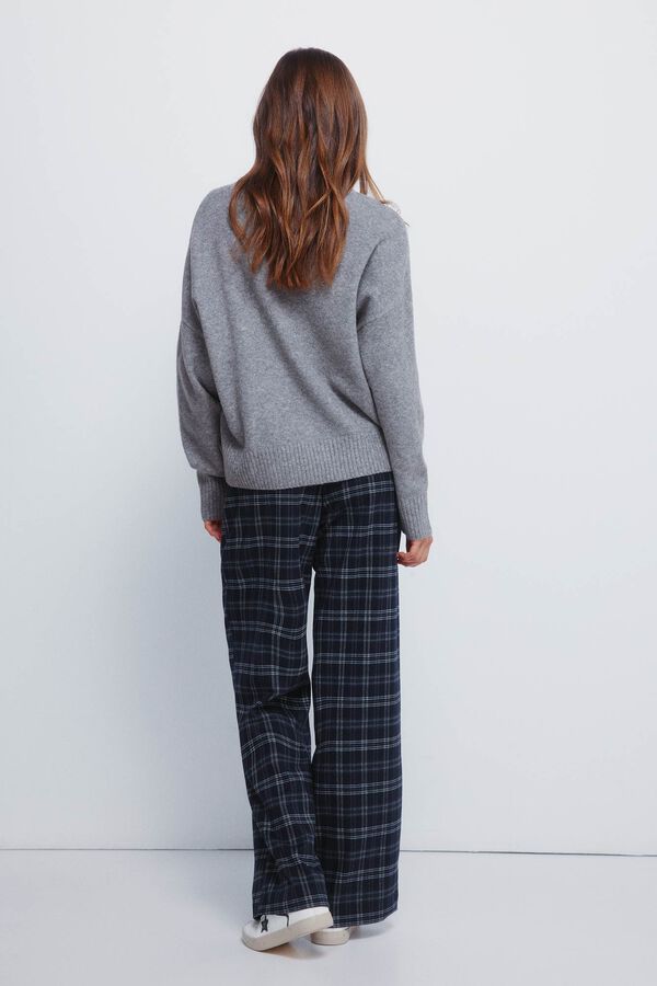 Springfield Calças jogger xadrez azul