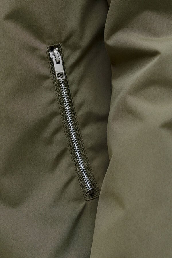 Jack & Jones Jaqueta bomber com gola alta cru