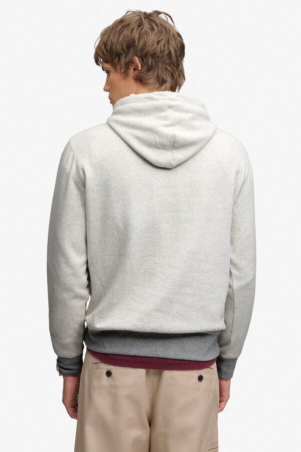 Superdry Sweatshirt com capuz e estampado gr&aacute;fico cinzento