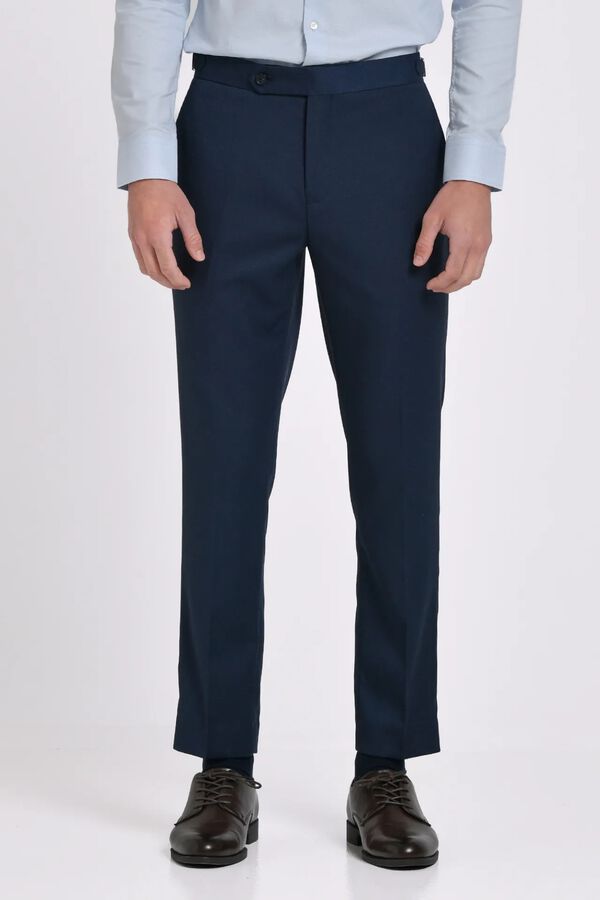 JVZ Cal&ccedil;a de fato com presilhas azul