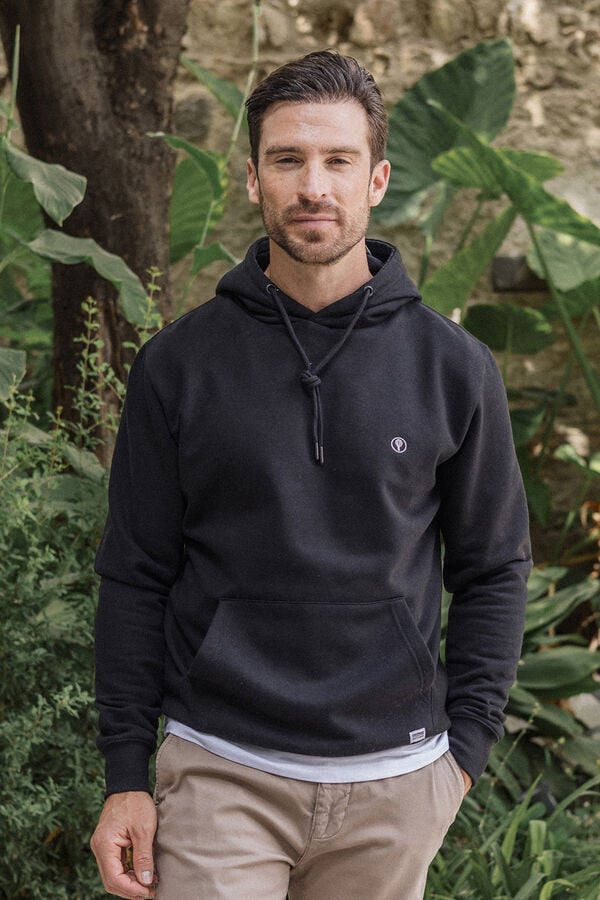 Celopman Sweatshirt com capuz canguru preto