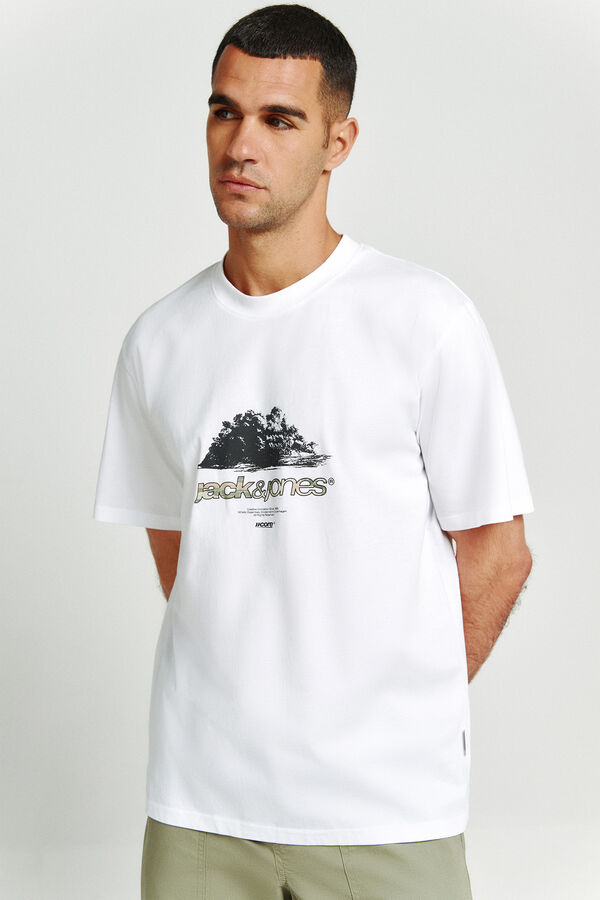 Jack & Jones T-shirt regular fit em algod&atilde;o branco