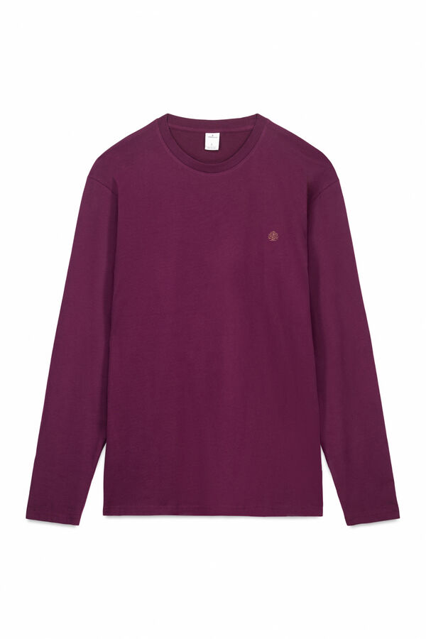 Springfield T-shirt básica de manga comprida com acabamento macio estampado