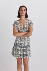 Springfield Vestido curto estampado branco