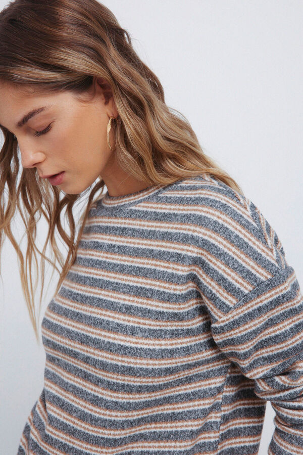 Springfield Camisola chenille dupla risca cru