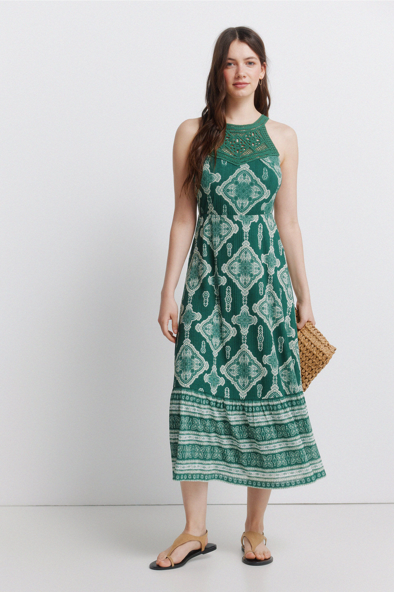 Springfield Vestido halter em crochet